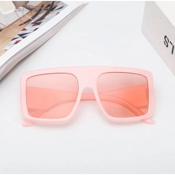 Fashion Pink Square Sunglasses Women Oversized Big Frame Sun Glasses Female Lux - Picture 2 of 6